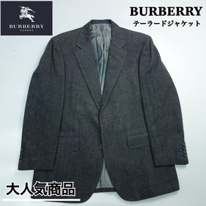 1円～希少　美品　バーバリー　BURBERRY LONDON バーバリーロンドン　テーラードジャケット　メンズ　グレー　サイズA6