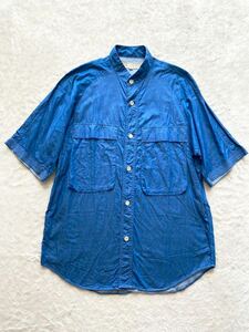 HAVERSACK sizeM 半袖シャツ ブルー ハバーザック ポケットシャツ