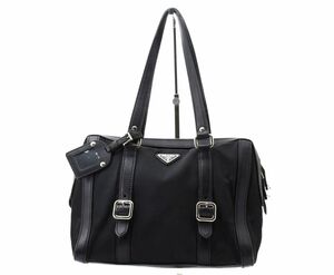 1円 PRADA プラダ　テスート　ナイロン　リナイロン　レザー　ボストンバッグ　ショルダーバッグ　肩掛け　トライアングルロゴ　24-3567