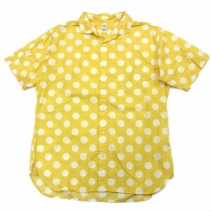 定価1万5000円●KATO SHIRT カトー 総柄 シャツ 半袖 オーバー ドット 水玉 メンズ Lサイズ カジュアル コットン 正規品