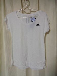 新品 adidas アディダス プリントＴシャツ M ホワイト 白 フレンチスリーブ 吸汗速乾