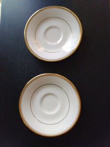 美品ソーサーのみ2枚セット【Noritake】lvory China◆径12.5cm 高さ2cm