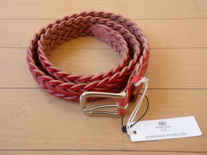 ☆新品！ 希少！ ホワイトハウスコックス WhitehouseCox メッシュレザー ベルト P1127 32mm 32/80サイズ RED☆ 