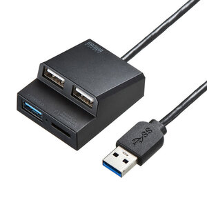 USBハブ SANWA SUPPLY USB-3HC315BKN USB3.2Gen1+USB2.0コンボハブ カードリーダー付き