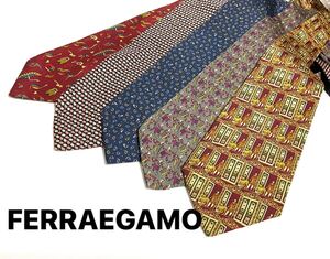 ○ FERRAEGAMO フェラガモ ネクタイ 5本セット まとめ 送料185円〜（追跡付）　ブランドネクタイ 