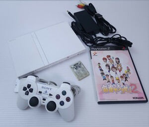 美品/ 動作品 PS2 本体 プレステ2 プレイステーション2 PlayStation2 SCPH-75000+ ゲームソフト+メモリカード セット箱付 (252)