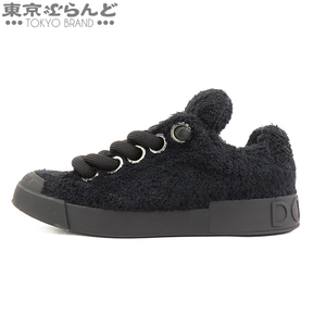 101733376 ドルチェアンドガッバーナ DOLCE&GABBANA ポルトフィーノ ローカットスニーカー CS2208 AJ210 ブラック ファブリック #42 メンズ