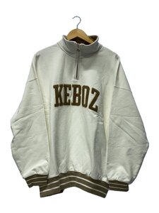 Keboz◆スウェット/XL/コットン/ホワイト/ハーフジップ