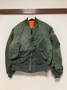 か1542 USA製 ALPHA INDUSTRIES アルファ MA-1 フライトジャケット M グリーン 90