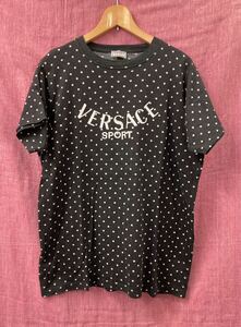 VINTAGE ARCHIVE ヴィンテージ アーカイブ 80s 90s VERSACE SPORT ヴェルサーチ スポーツ ピンドット 柄 総柄 水玉 Tシャツ