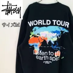 【大人気】ステューシー スウェット サイズM　WORLD TOUR ブラック