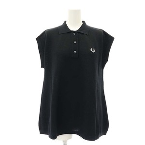 フレッドペリー FRED PERRY フレンチスリーブ ニットポロ カットソー US6 黒 ブラック FZ5413 /HK ■OS レディース