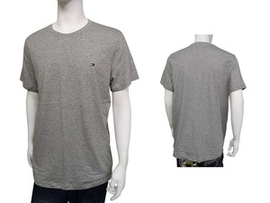 ts-09T3139-Gray-XL1 TOMMY HILFIGER トミーヒルフィガー 半袖Ｔシャツ クルーネック ワンポイント USサイズ グレー XL