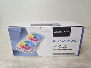 JIUSHARK /ジウシャーク/ARGB発光ファン/全高92mm 薄型120mmファンｘ2基搭載/ 大型CPUクーラー/ JF13K DIAMOND /WHITE