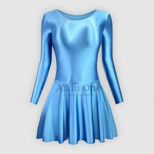 82-87-69 超艶々 光沢シルキー レオタード コスチューム【ICE BLUE,サイズL】体操服 バレエ コスプレ セクシー レースクイーン.1