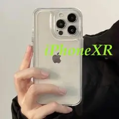 iPhoneXR用 ハード ケース全面クリア透明シンプル無地本体保護耐衝撃韓国