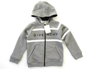 お得！12,000円値下げ！50060G ★本物保証★新品 タグ付き GIVENCHY Kids ジップアップ パーカー ジバンシー 服 子供用 グレー トップス