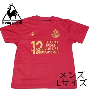 ルコック　le coq sportif　サッカー　Jリーグ　名古屋グランパスエイト　2015アカT大作戦　半袖プリントシャツ　メンズ　Lサイズ　古着