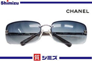 1円【CHANEL】美品 シャネル サングラス ココマーク 4113 c124/8G ブルー シルバーカラー アクセサリー ◆質屋