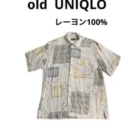 【ヴィンテージ】old UNIQLO レーヨン100% シャツ　緑タグ　90’s