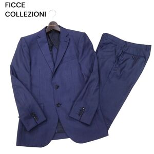 FICCE COLLEZIONI フィッチェ ヨシユキコニシ ドン小西 春夏 背抜き★ ストライプ セットアップ スーツ Sz.94Y6　メンズ 紺　I4T02310_7#M