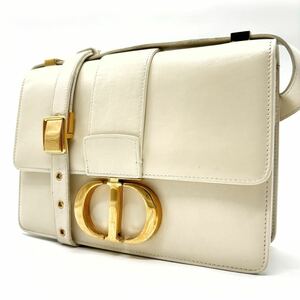 1円〜『希少品』Dior ディオール フラップ モンテーニュ ラテ ゴールド金具 カメラバッグ ショルダーバッグ カーフレザー レディース 白色