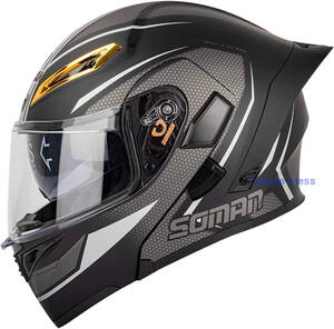 フリップアップ　フルフェイスヘルメット人気Helmetインナーバイザー付　UVカッ ト　システムヘルメット14色 S-XXLサイズ選択可B