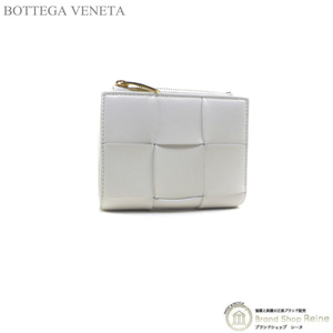 ボッテガ ヴェネタ （BOTTEGA VENETA） マキシイントレ カセット 二つ折り ファスナーウォレット 財布 706010 チョーク（新品）