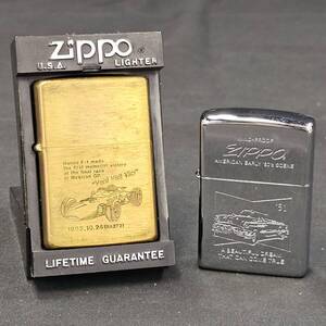 24品/A046253-1/KH3000/E021-615/ジッポライター　2点まとめ　Zippo　AMERICAN EARLY 50`s SCENE　ゴールド系　シルバー系　喫煙グッズ