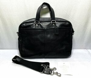 ▽COACH コーチ 2WAYビジネスバッグ F70354 カムデン レザー ブラック メンズ 中古美品▽011405