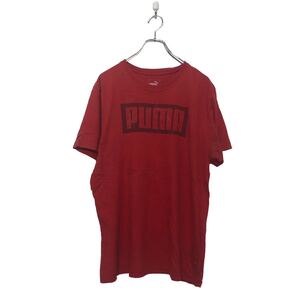 PUMA 半袖 プリント Tシャツ プーマ L レッド ロゴ クルーネック 古着卸 アメリカ仕入 a604-6347