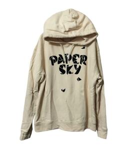 【中古】PAPERSKY Classic Logo HOODIE L クリーム