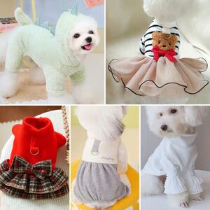 未使用小型犬 ペット服5点セット#L ワンピース ロンパース,,