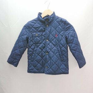 ◇ POLO RALPH LAUREN キルティング 中綿 胸ポケット 刺?ロゴ 秋冬物 長袖 ジャケット サイズ120 ネイビー系 メンズ E