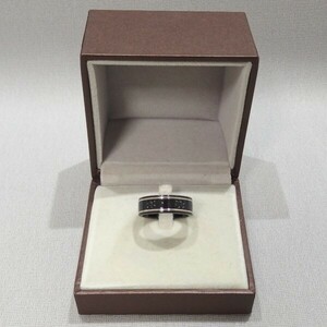 ★GUCCI ICON THIN BAND BLACK CORUNDUM RING 225985 ホワイトゴールド アイコン ブラック コランダム リング GG 指輪 #18 メンズ グッチ★