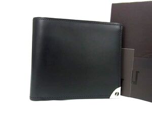 1円 ■極美品■ dunhill ダンヒル レザー 二つ折り 財布 ウォレット 札入れ 小銭入れ メンズ ブラック系 FK0341