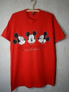 to3151　レア　DISNEY　MICKEY MOUSE　アメリカ製　vintage　ビンテージ　ディズニー　ミッキー　マウス　プリント　tシャツ　送料格安