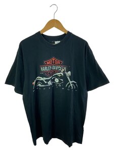 HARLEY DAVIDSON◆90s-/Tシャツ/コットン/ブラック