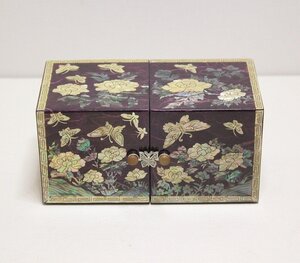 蓋物　螺鈿細工花鳥　宝石箱　ジュエリーボックス　ミニ棚小物入れ