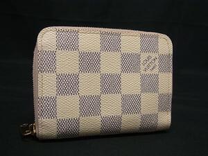 1円 ■美品■ LOUIS VUITTON ルイヴィトン N60229 ダミエ アズール ジッピーコインパース コインケース 財布 アイボリー系 FE6847