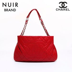 シャネル CHANEL トートバッグ キャビアスキン マトラッセ レザー レッド