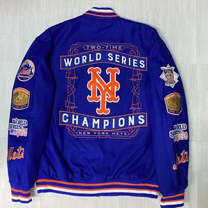 USA正規品 【L】 JHデザイン MLB ニューヨーク メッツ Mets 限定ワールドシリーズ チャンピオンズ リバーシブル スタジャン ロイヤルブルー