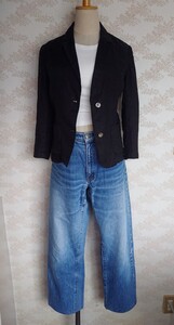 スピックアンドスパン SPICK&SPAN SPICKANDSPAN リネンジャケット ジャケット リネン 麻 古着 ブラック 黒 vintage ヴィンテージ LINEN 