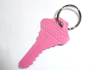 超激レア!!絶版品!!日本正規新品未使用品 Stussy Leather Key Fob / ステューシーレザー キー ホブ / LETRKEYFOB / Pink