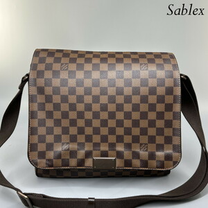 1円 ■極美品■ LOUIS VUITTON ルイヴィトン N41212 ダミエ ディストリクトMM ワンショルダーバッグ 肩掛けかばん ブラウン系 レディース