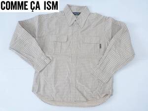 美品 COMME CA ISM (コムサイズム) ★ベージュ×白　ギンガムチェック柄　シャツ　130