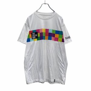 happy shirt 半袖 プリント Tシャツ L ホワイト カラフル THE COLOR RUN 古着卸 アメリカ仕入 a506-5247