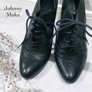 Johnny Moke ジョニーモーク ブラック 黒 ブーティ ブーティー ブーツ ショートブーツ レースアップ 編み上げ 