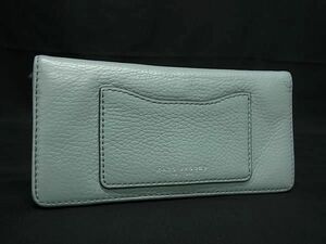 1円 ■美品■ MARC JACOBS マークジェイコブス レザー 二つ折り 長財布 ウォレット 札入れ 小銭入れ レディース ライトグリーン系 FE4627