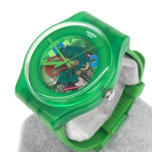 ◆swatch スウォッチ 腕時計 クォーツ◆SUOG103 グリーン レジン ユニセックス ウォッチ watch